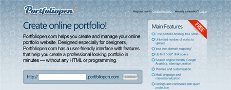 Criar portfolio online Portfoliopen